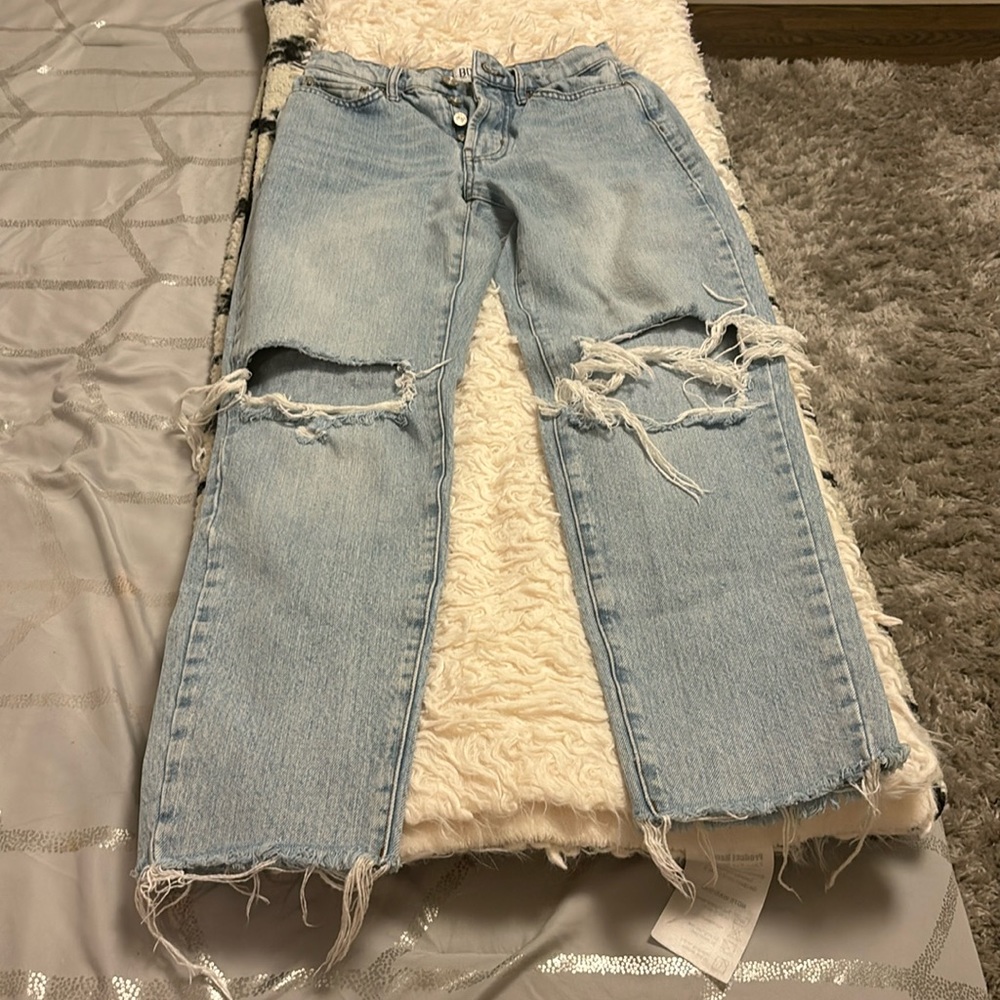 Light wash denim jeans